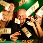 woman celebrating after finally receiving huge jackpot winnings